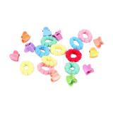 Set 20 accesorii par fetite Crisalida, elastice si agrafe inimioare, Multicolor