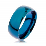 Verighetă realizată din oțel 316L, culoare albastră, titaniu anodizat, 8 mm - Marime inel: 69