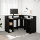 VidaXL Birou Stejar negru 130x130x91 cm Lemn prelucrat