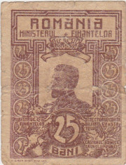 ROMANIA 25 BANI 1917 FERDINAND UZATA foto