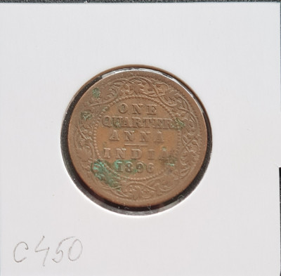 India One quarter anna 1896 foto