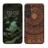 Husa Kwmobile pentru Samsung Galaxy S24, Maro inchis, Lemn, KWM000021PH002C, Silicon, Carcasa
