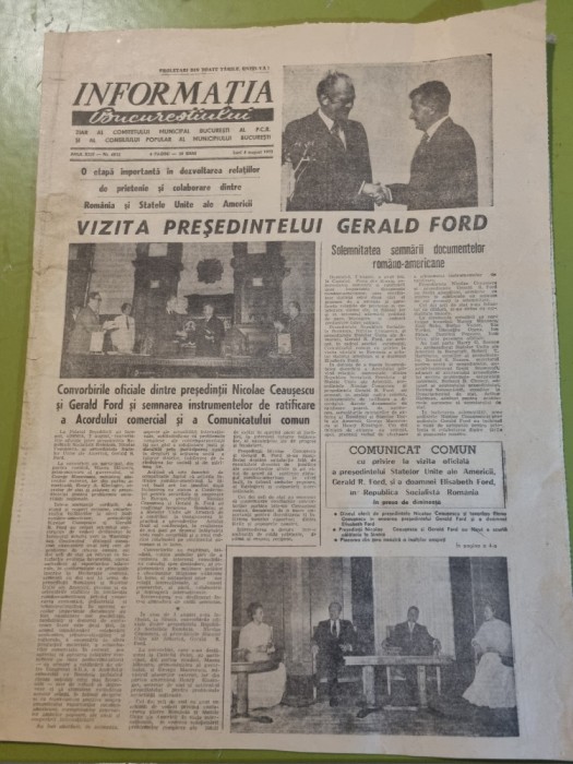 informatia bucurestiului 4 august 1975-vizita presedintelui american gerald ford