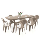 Cumpara ieftin Set de mobilier de grădină Bare 6+1 &icirc;n culoarea cappuccino