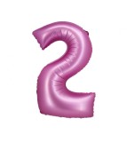 Balon folie sub forma de cifra, roz satinat, 76 cm-Tip Cifra 2