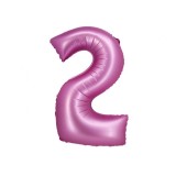 Balon folie sub forma de cifra, roz satinat, 76 cm-Tip Cifra 2