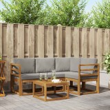 vidaXL Set de canapele de exterior 5 pcs Gri natural și deschis 3366344
