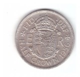 Moneda Anglia 1/2 / half crown 1956, stare buna, curata