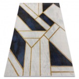 Exclusiv EMERALD covor 1015 glamour, stilat, marmură, geometric albastru inchis / aur, 280x370 cm