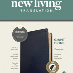 NLT Compact Giant Print Bible, Filament Enabled Edition (Red Letter, Leatherlike, Navy Blue Cross, Indexed)