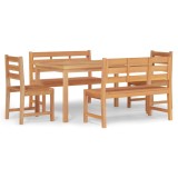 Set de sufragerie de gradina, lemn masiv de tec, 5 piese