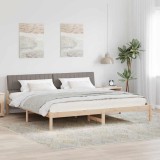 vidaXL Cadru de pat Maroniu și taupe 160 x 200 cm Lemn masiv de pin 878667