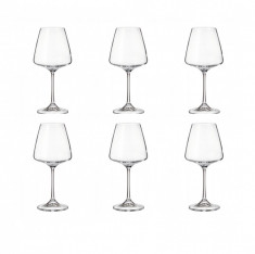 Set 6 pahare cristal vin alb Naomi Bohemia, 350 ml foto