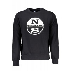 Bluza barbati, cu imprimeu cu logo, Regular fit, negru, S