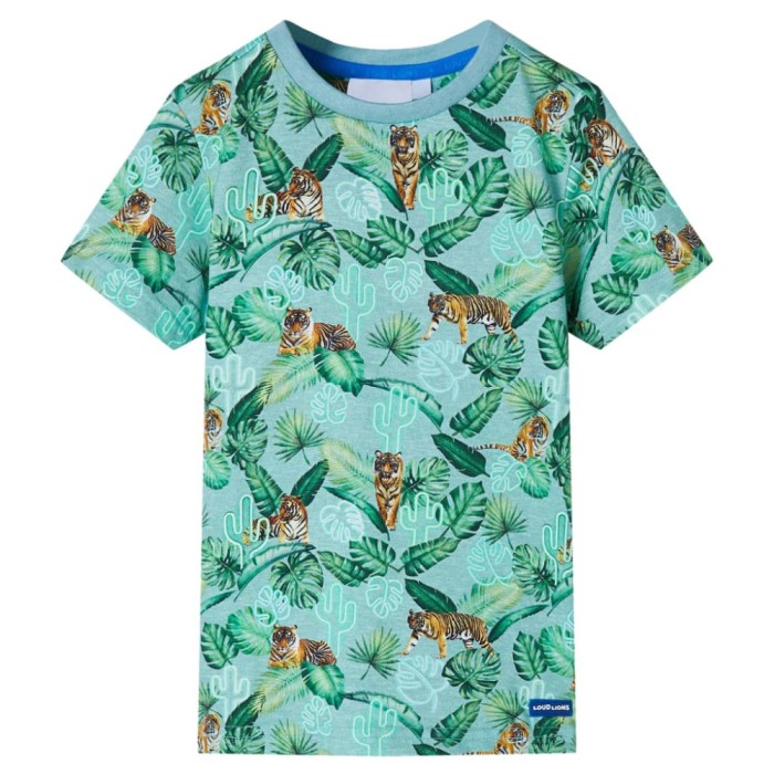 Tricou pentru copii, verde deschis melanj, 140 12408