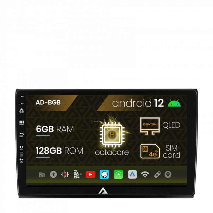 Navigatie Fiat Bravo (2006-2014), Android 12, B-Octacore 6GB RAM + 128GB ROM, 9 Inch - AD-BGB9006+AD-BGRKIT356