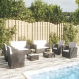 Cumpara ieftin Gossi set mobilier de gradina cu perne, 8 piese, negru, poliratan