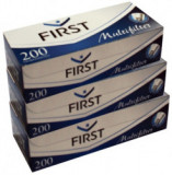 Set Tuburi tigari pentru injectat tutun FIRST 3 cutii x 200 buc multifiltru carbon alb 600 buc