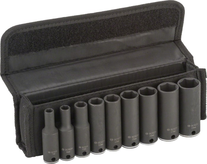 Bosch Set 9 chei tubulare 3/8&quot; adanci 7, 8, 10, 12, 13, 15, 16, 17, 19mm ProAdvanced PowerfulTools