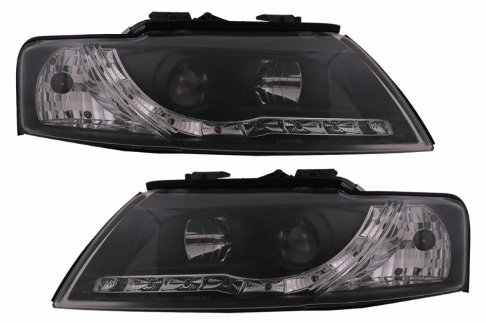 Faruri LED DRL compatibil cu Audi A4 Cabriolet B6 8H7 8HE (2002-2006) Negru HLAUA4B6BCA