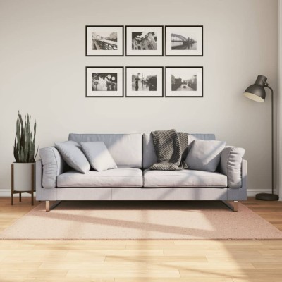 vidaXL Covor HUARTE, fir scurt, moale și lavabil, roz pudră, 120x170cm foto