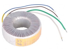 Transformator toroidal 100VA 230V 18V 5.56A cu cabluri foto