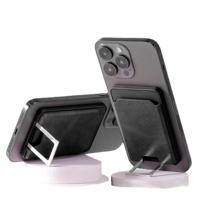 Accesoriu pentru telefon 3 in 1 flippy, incarcator wirelles magsafe, portofel si suport, negru foto