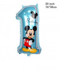 Balon folie cifra 1 Mickey Mouse Disney - 72x30cm mare foto