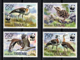 TOGO 2014 - Fauna WWF, Pasari /serie completa MNH, Nestampilat
