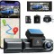 Camera auto DVR AZDOME M550, Tripla, 4K, WiFi, GPS, Unghi 170 , WDR, G-Sensor, Mod parcare, Card 64Gb inclus