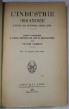 L &#039;INDUSTRIE ORGANISEE , D &#039;APRES LES METHODES AMERICAINES ..par VICTOR CAMBON , 1920