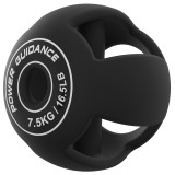 Antrenor de forță 3 &icirc;n 1 Halteră Bară Minge de medicină 7,5 kg &ndash; Negru
