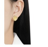 Cercei din Argint 925 Model Romb Martelat cu Bordura Pave din Cristale Zirconia