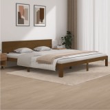 Cumpara ieftin Cadru de pat, maro miere, 200x200 cm, lemn masiv de pin