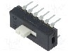 Intrerupator glisant, 2 pozitii, 4PDT, ON-ON, TE Connectivity - 1-1825010-3
