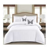 Cumpara ieftin Lenjerie de Pat Dublu Cu Elastic - 100% Bumbac Damasc 6 Piese- Alb- CPL37