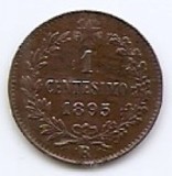 Italia 1 Centesimo 1895 - Umberto I, Cupru, 15 mm KM-29