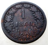 7.196 AUSTRIA 1 KREUZER 1860 A, Europa, Cupru (arama)