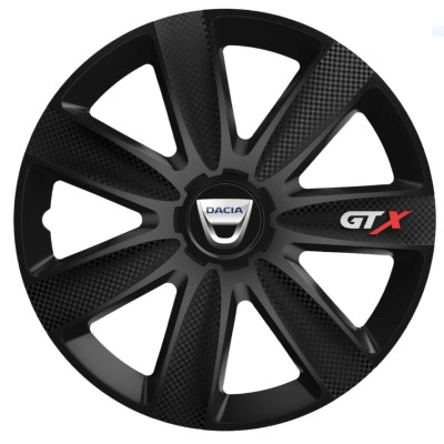Set 4 Capace Roti GTX Carbon Negru R14 Pentru Dacia foto