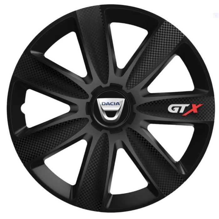 Set 4 Capace Roti GTX Carbon Negru R14 Pentru Dacia