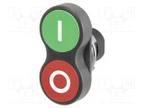 Comutator dublu 22mm EAO roşie/verde fără IP65 plat