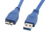 Cablu USB 3.0 tata la Micro USB 3.0 tip B tata, Lanberg 41384, 5Gb/s, lungime 0.5 m, albastru