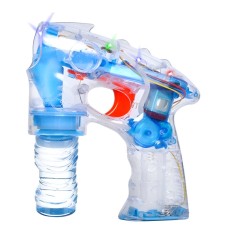 Jucarie Interactiva Pistol Baloane de Sapun, cu Luminite, Silentios, Include 2 Sticlute cu Lichid, Alimentare cu Baterii, 18 x 16 x 9 cm, Albastru foto
