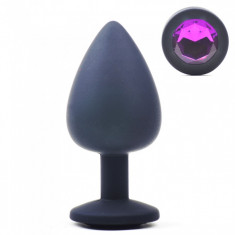 Dop Anal Silicon Diamond Buttplug Mare Negru 9.5 cm Mokko Toys foto