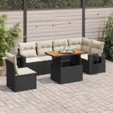 Cumpara ieftin Gossi set canapele de gradina cu perne, 7 piese, negru, poliratan