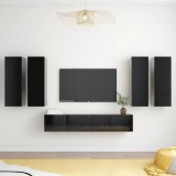 vidaXL Set comode TV, 6 piese, negru, PAL