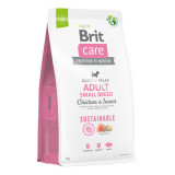 Brit Care Sustainable Adult Small Breed, XS-S, Pui și Insecte, hrană uscată c&acirc;ini, sistem digestiv, 7kg