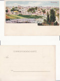 Salutari din Bucuresti - Vedere generala- litografie 1900, Necirculata, Printata