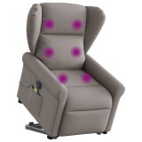VidaXL Fotoliu electric masaj rabatabil cu ridicare, gri taupe, textil