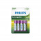 Philips MultiLife 1.2V AA/HR6 2600mah NiMh baterie reincarcabila - 4-Pack-Conținutul pachetului 1x Blister